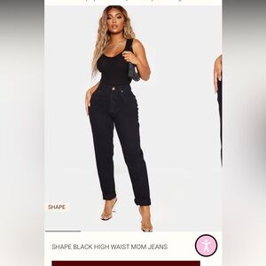 PrettyLittleThing Women's High Rise Black Jeans Size 18